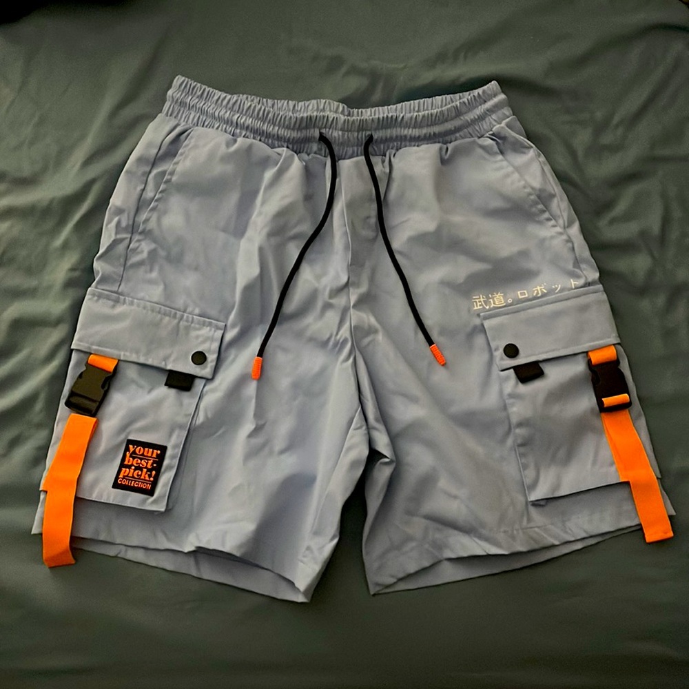 NWOT Blue/Orange cargo shorts